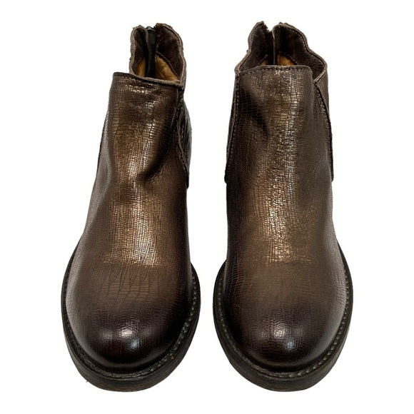 Modern Vintage Lucille Bronze Metallic Leather Burnished Ankle Boots Womens 39.5 - Picture 2 of 12